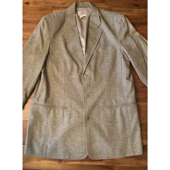The Territory Ahead Silk Blazer Casual Or Dress Cost LARGE, LONG Tan Color SHARP - Picture 4 of 4